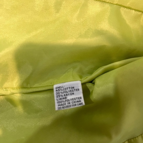 Talbots petites Lime Green Single Button Tweed Blazer Jacket 4 Fully Lined - Picture 5 of 5